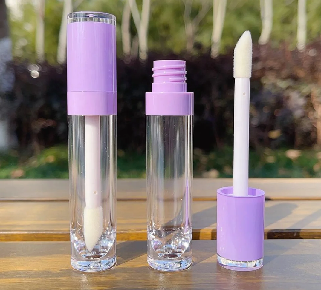 Empty Lip Oil Tube Container Wholesale Round Cosmetic Lip Gloss Bottle 8ml Big Wand Lipgloss Packaging Private Label