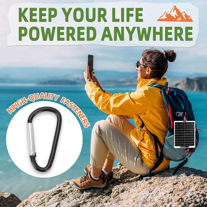 لوحة طاقة شمسية 30 واط مع USB مقاوم للماء المشي لمسافات طويلة والتخييم في الهواء الطلق بطارية محمولة شحن الهاتف المحمول لوحة شحن البنك 6 فولت #3