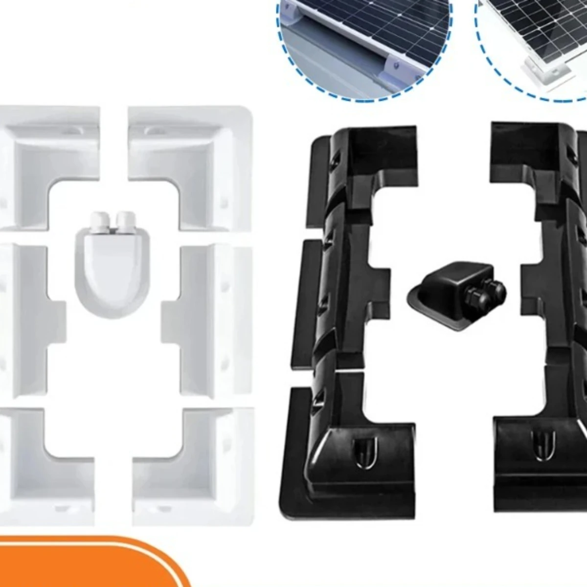 7pcs/Set Solar Photovoltaic Panel Plastic Mount for RVs and Yachts, Photovoltaic Mount, Durable With junction box