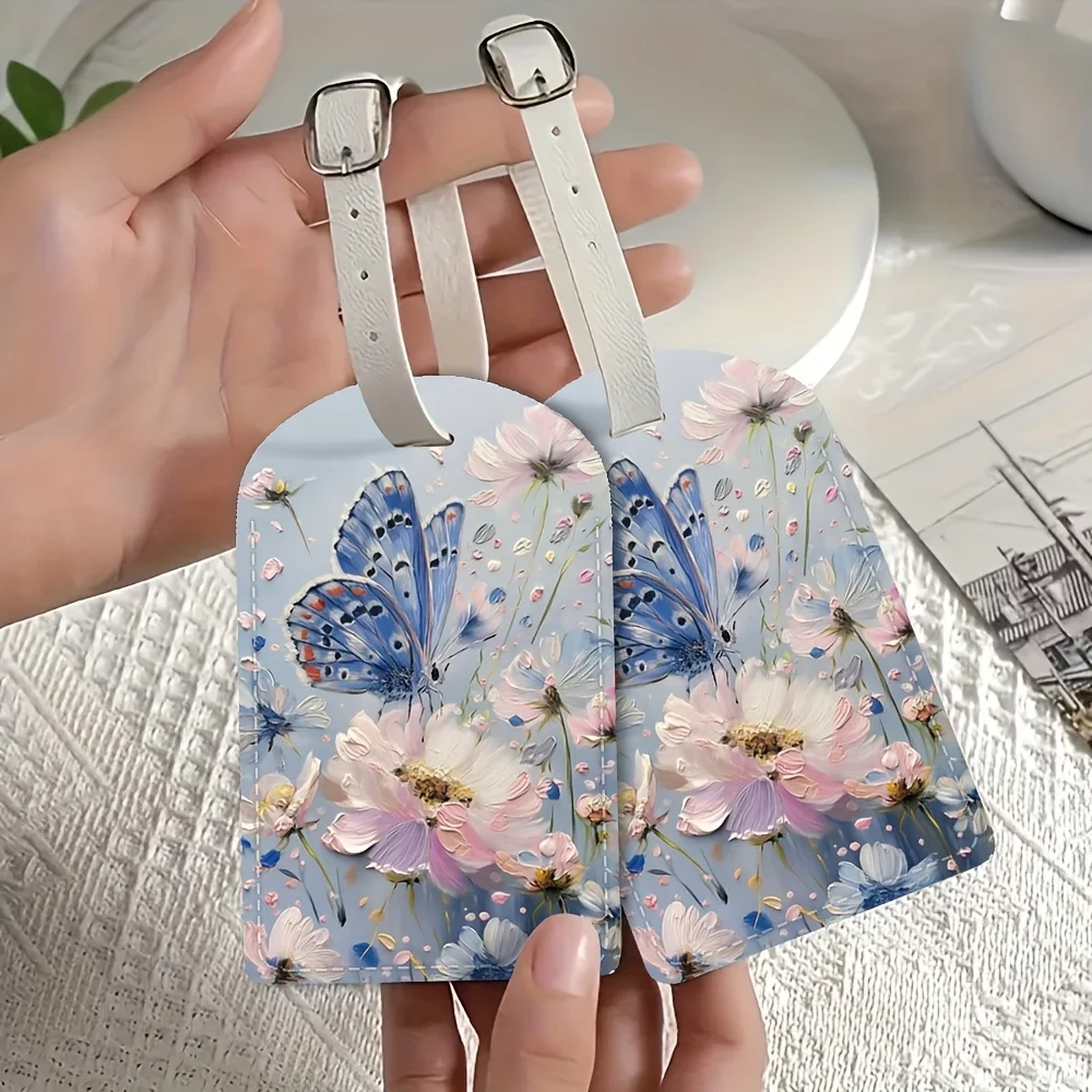Travel Luggage Tag with Name Information Id Card, PU Material Travel Additions, Luggage Identification Lightweight Design