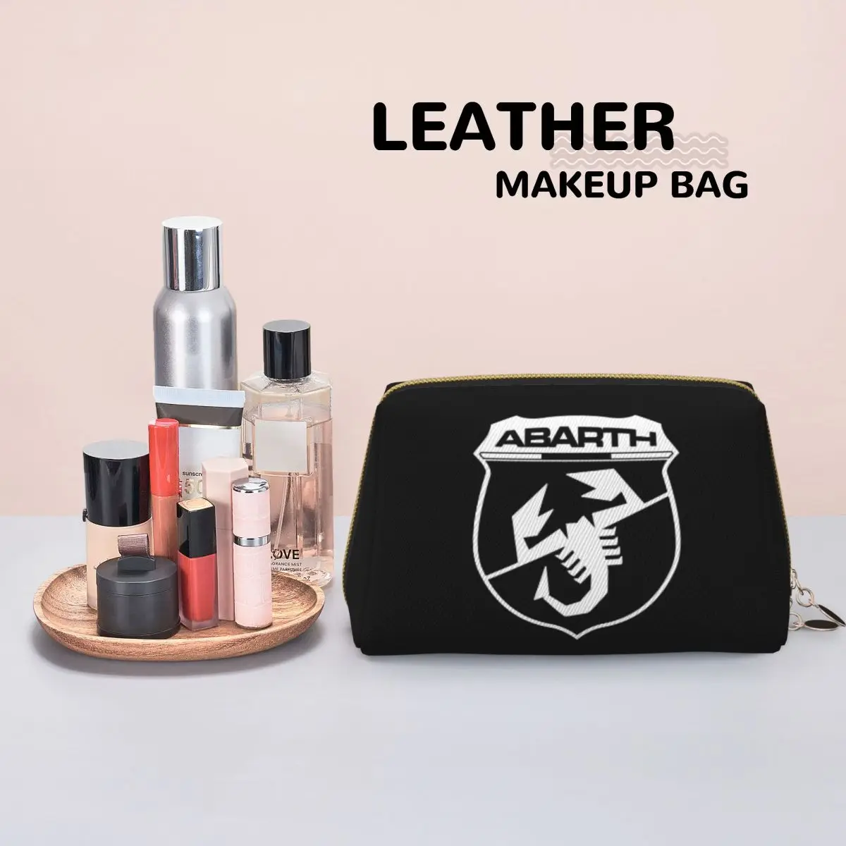 Abarth C Cool Women Cosmetic Bag Travel Makeup Organizer Pouch Toiletry Storage Dopp Kit Case