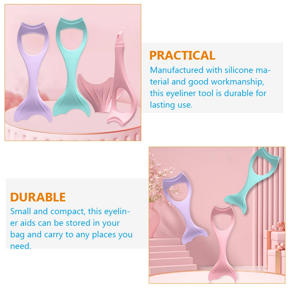 Ferramenta de ajuda de delineador de silicone reutilizável multi-ângulo ferramenta de maquiagem dos olhos aplicador de delineador precisão maquiagem ajuda compõem ajudas