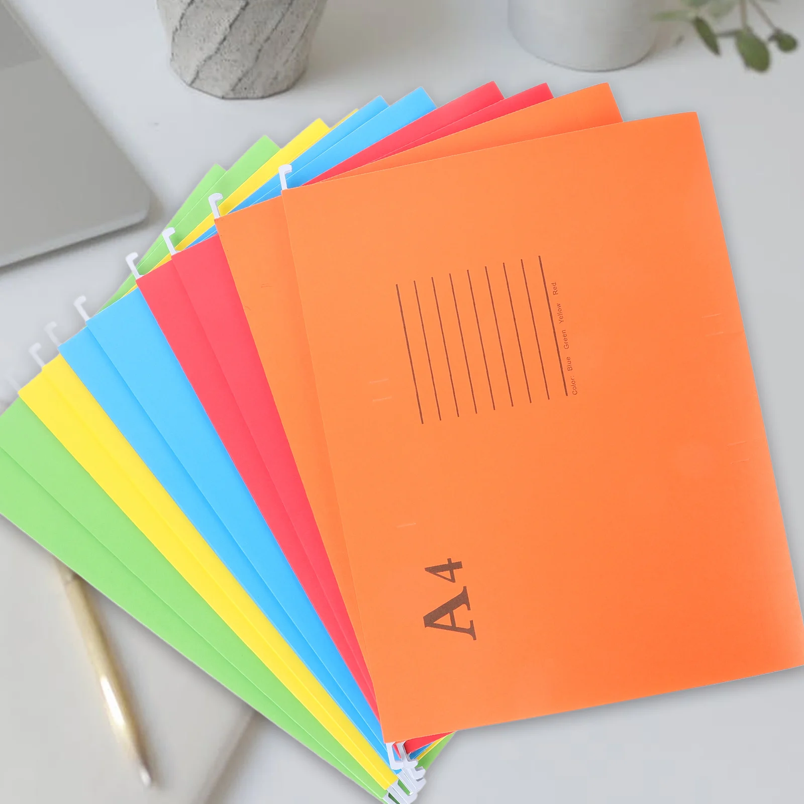 10 pcs A4 File Folder Heavy Duty Paper Hanging Files For Office Home Wide Opening Document Organizer With Labels Storage