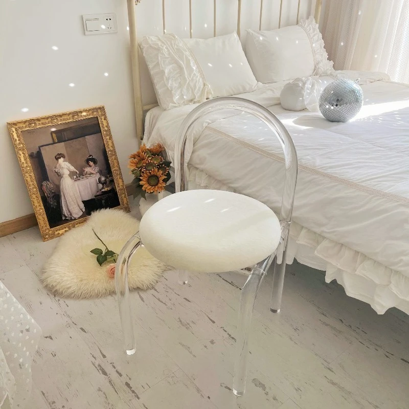 Transparent Acrylic Dining Chair for Bedroom Restaurant Photo Shoot Princess Theme Crystal Chair