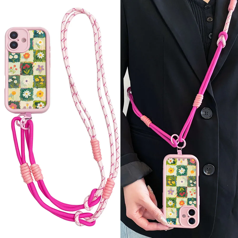 Ypm5Crossbody الحبل الحال بالنسبة لسامسونج S25 S24 S23 S22 S21 زائد الترا S21 S23 S24 FEFlower قلادة حزام المعصم سلسلة غطاء الهاتف #3