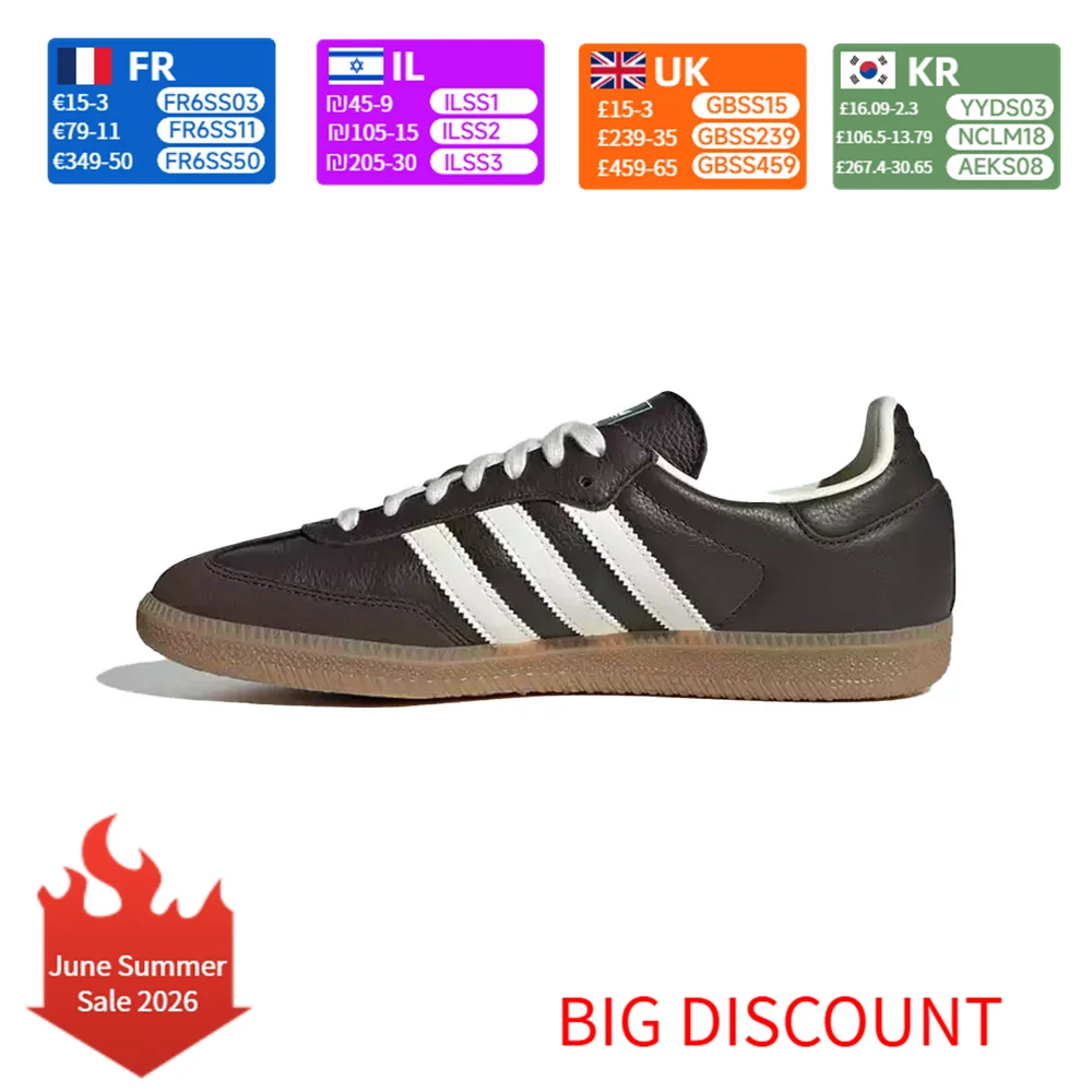 Adidas Originals SAMBA OG Удобные, универсальные, прочные, дышащие туфли для скейтбординга с низким верхом унисекс темно