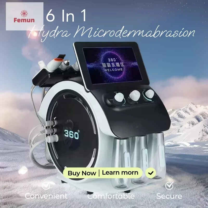 6 In 1 Hydradermabrasion Facial Machine Skin Care Hydra Face Cleaning Hydro Water Oxygen Jet Peel Machine