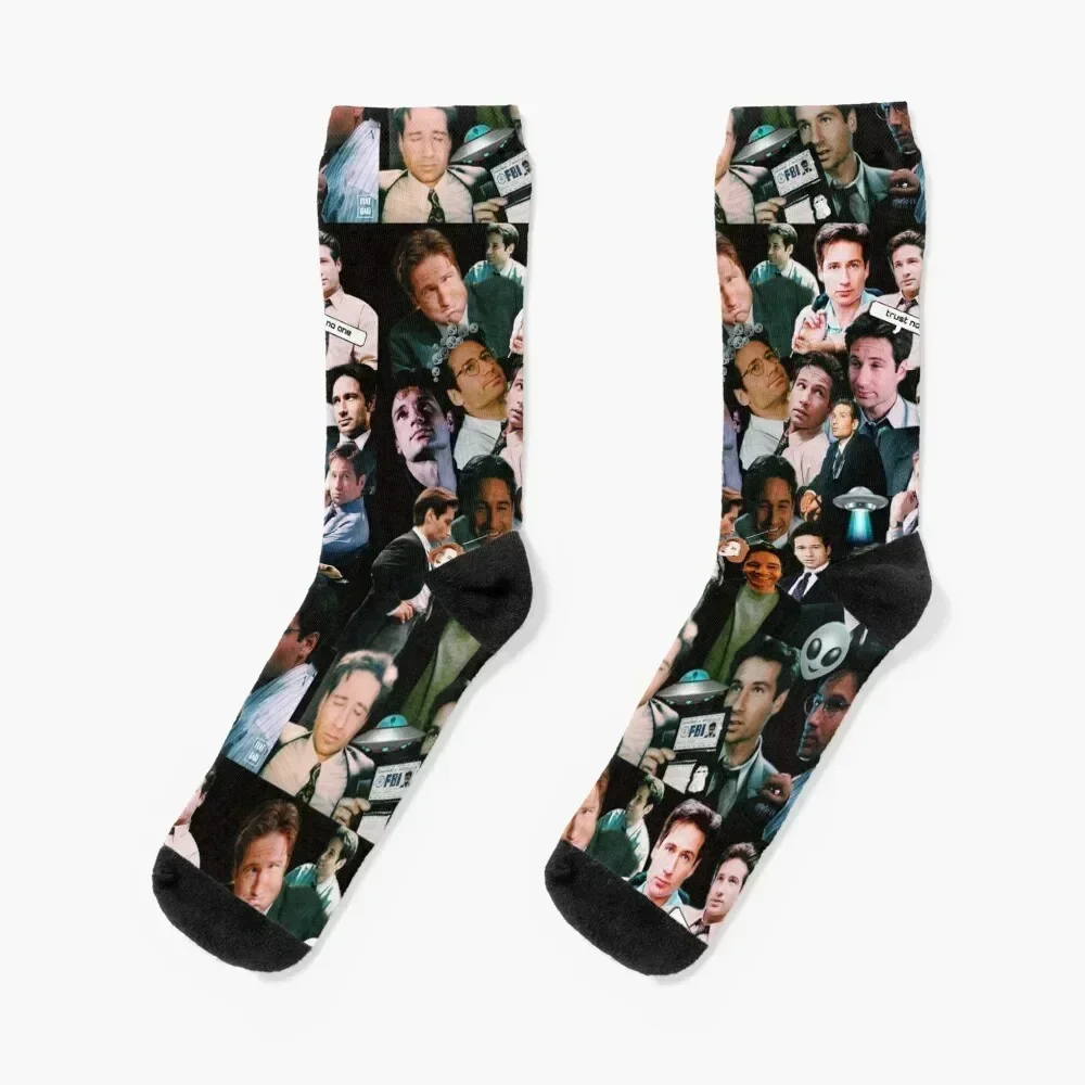 

Mulder collage Socks Stockings fashionable Christmas sheer Socks For Women Men's