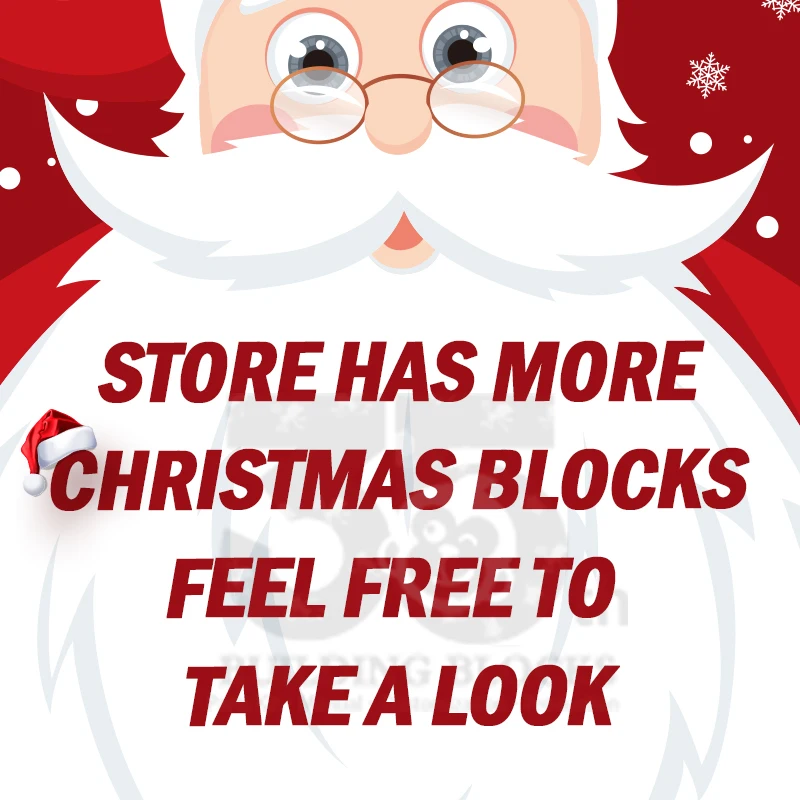 block build christmas vacation house xmas train puzzle santa holiday building blocks for adult christmas village sets for 2024