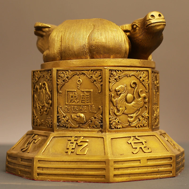 Ornament Changing The Fortune, Craft Item, Bagua Brass Bull Decoration For Home Living Room, Entryway, Kitchen, A