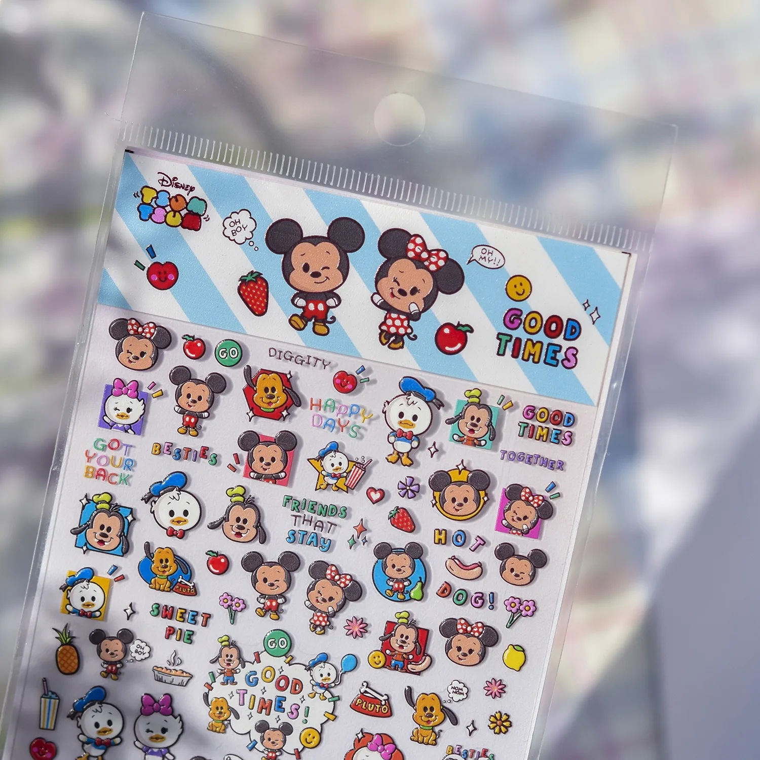 1PCS Adhesivos de Uñas 5D con Relieve de Mickey Mouse y Pluto, Accesorios de Arte de Uñas de Disney, Pegatinas Autoadhesivas de Goofy y Oso Fresa para Uñas
