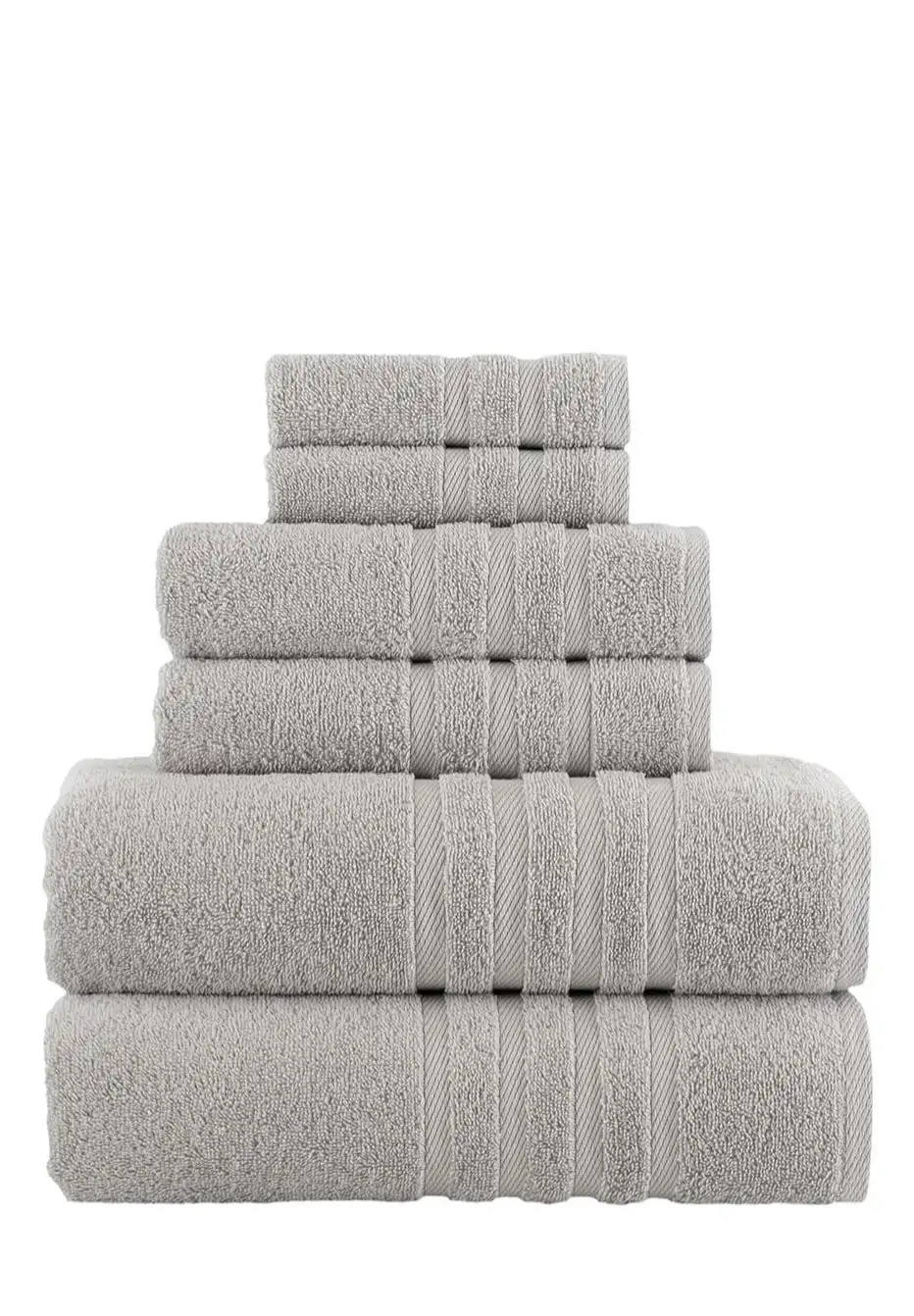 

100% Turkish Cotton 6 Piece Bath Towel Set Gray A Touch of Comfort Soft and Absorbent Enhance Your Daily Routine