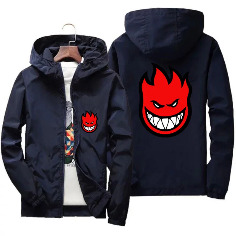 Ripper Spitfire Zombie Spitfire Wheels Bomber Hooded Men's Zipper Thin Windbreaker Pilot Parent-Child Boys Girls Jacket Coat 7XL