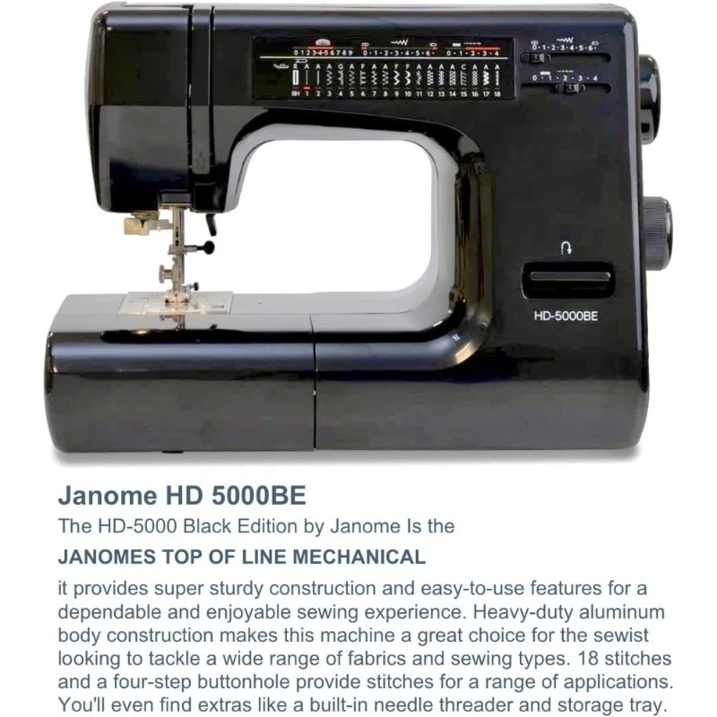 ماكينة خياطة شديدة التحمل مصنوعة من الألومنيوم مكونة من 18 غرزة بذراع مجاني مدمج في خيط إبرة