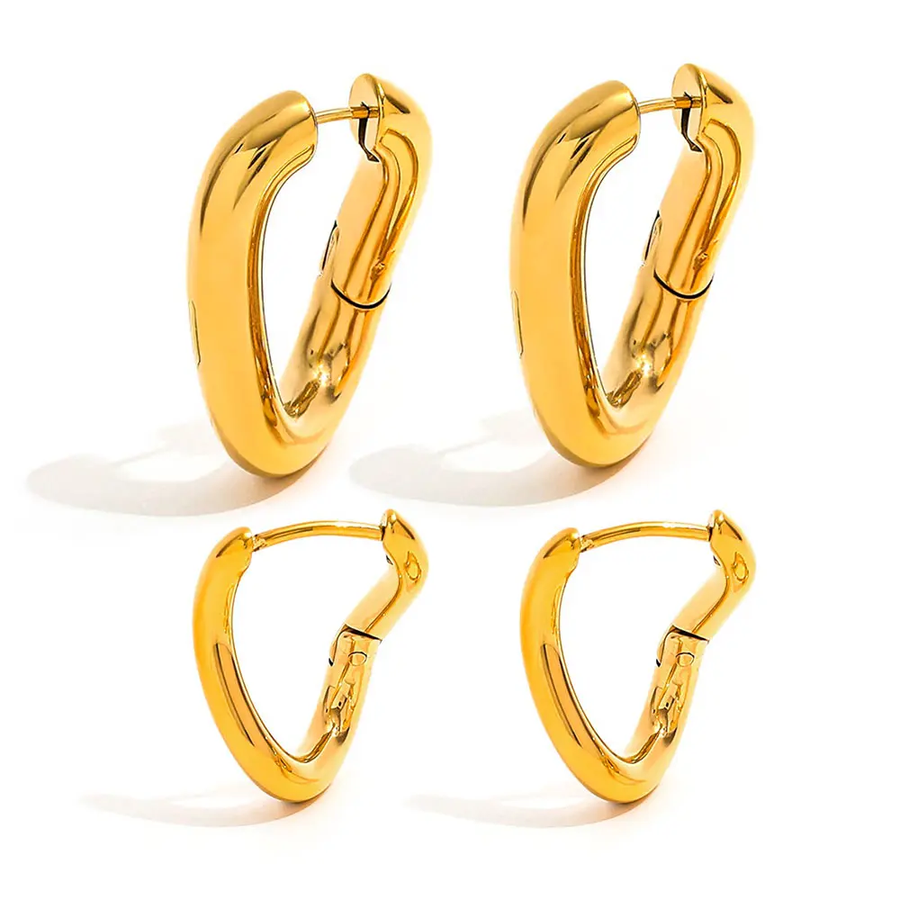

Joolim Jewelry High Quality PVD Wholesale No Fade Fashion Vintage U-shaped Twisted Huggie Stainless Steel Earring for Women