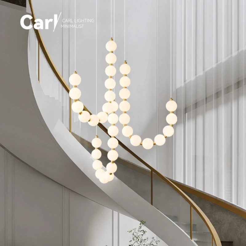 decoracao moderna para casa sala de estar quarto e sala de jantar escada lustre bola criativa lampada led iluminacao interna 01