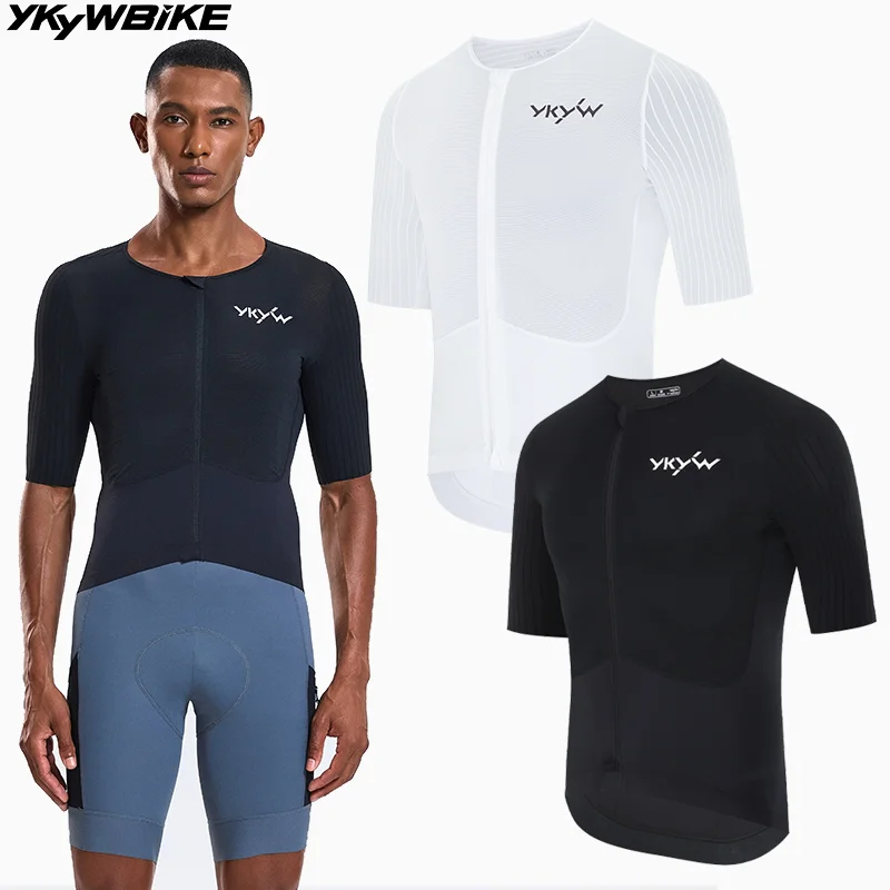 

YKYWBIKE мужской летний велосипедный трикотаж, легкая велосипедная рубашка с коротким рукавом, гоночный уровень, аэродинамический рукав, велосипедный трикотаж YKK