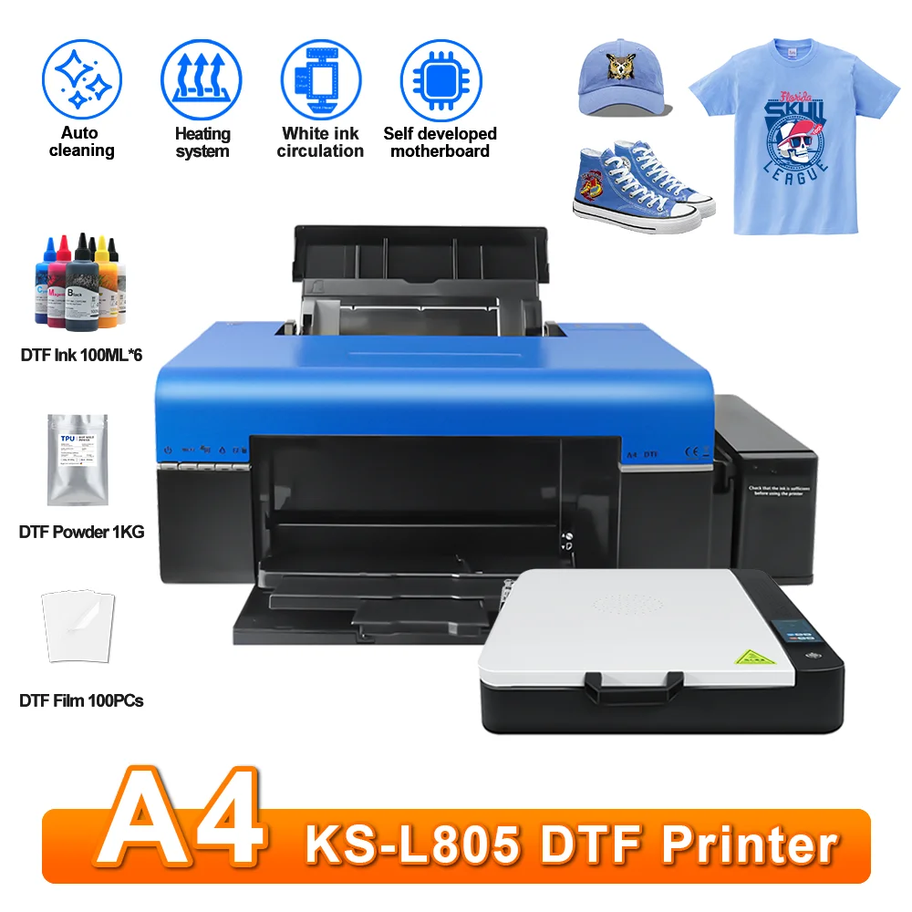 A4 DTF Printer L805 DTF Impresora A4 DTF Transfer Printer Direct Film Print for Clothes Fabrics A4 DTF T-shirt Printing Machine