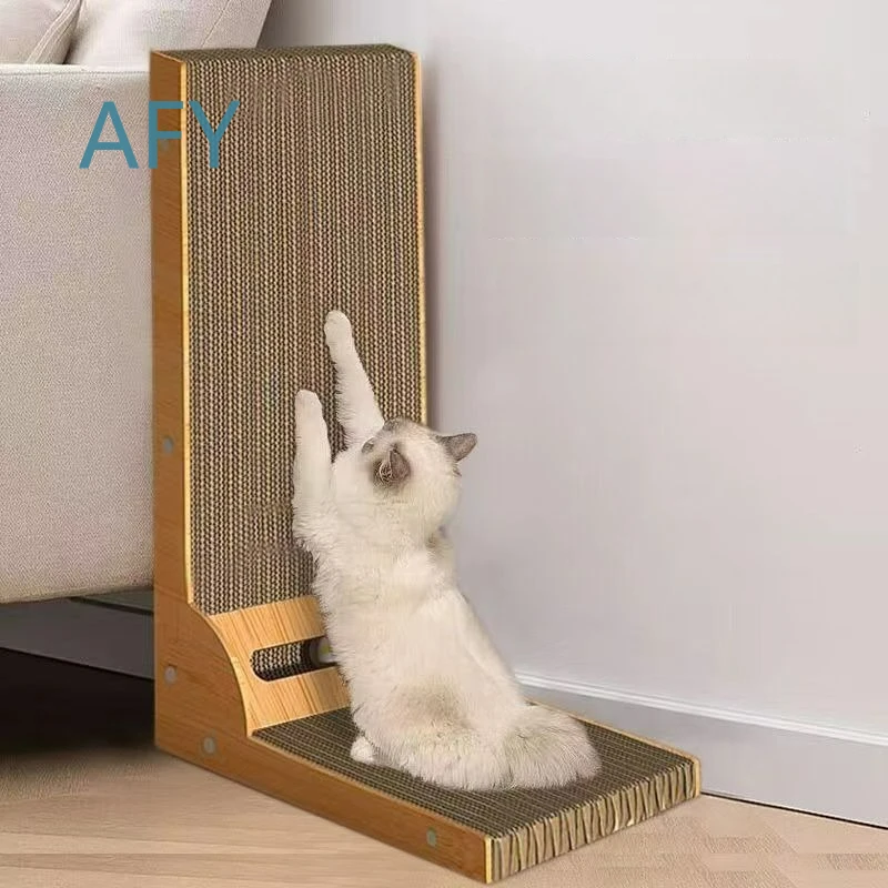 L-shaped Corrugated Cardboard Cat Scratcher for Cats Toddlers Small Pets Eco Friendly Durable Pet Toy Scratch Board Cat