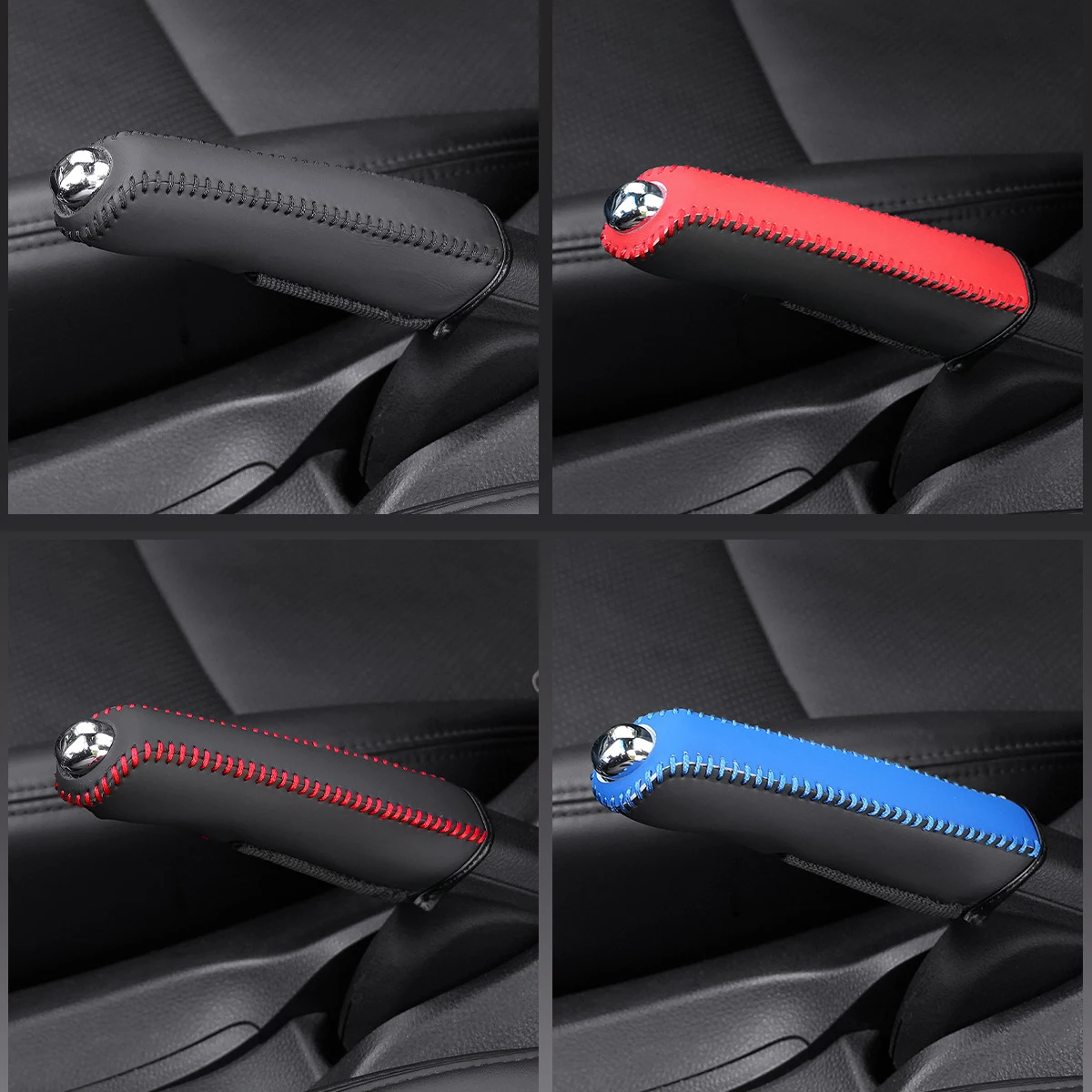 Car Artificial Leather Handbrake Cover Protective Sleeve Hand Brake Protection Car Interior Accessories