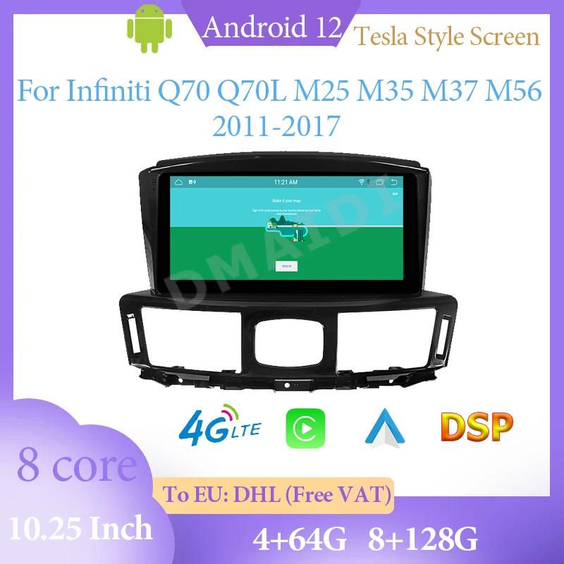 

10.25" Android 12 GPS Navigation Screen For Infiniti Q70 Q70L M25 M35 M37 M56 2011-2017 Radio Car Multimedia Video Player