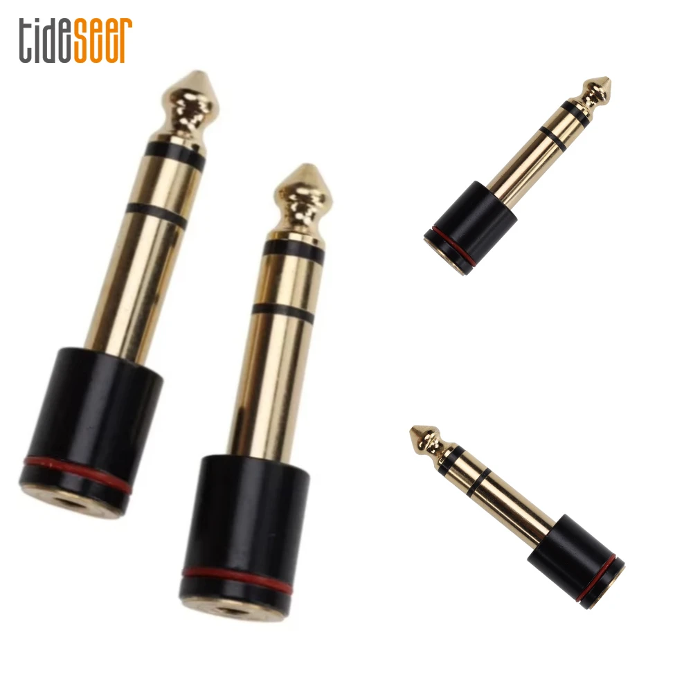 

100pcs 6.35mm Male Plug to 3.5mm Female Stereo Audio Cable Adapter Headphone Connector Jack Microphone Amplifier AUX Converter