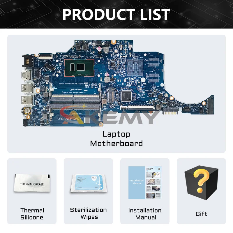 Akemy 6050 a2992901 mainboard für hp 14-cf 14s-cf L24454-601 laptop motherboard cpu i3 i5 i7 7th/8th gen