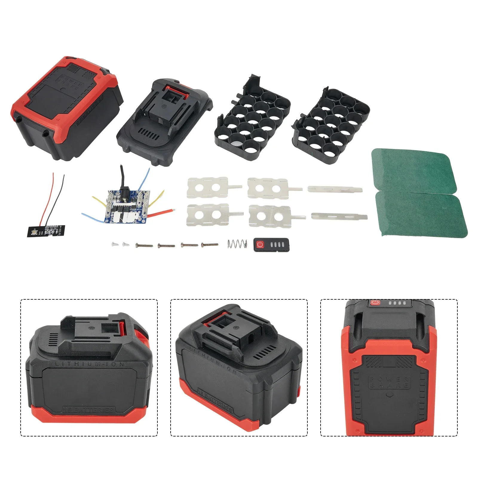 

10/15/20cores Plastic Battery Case Storage Box Shell For 5 Series Li-ion Batteries/Power Tool PCB Charging Board Protective Box