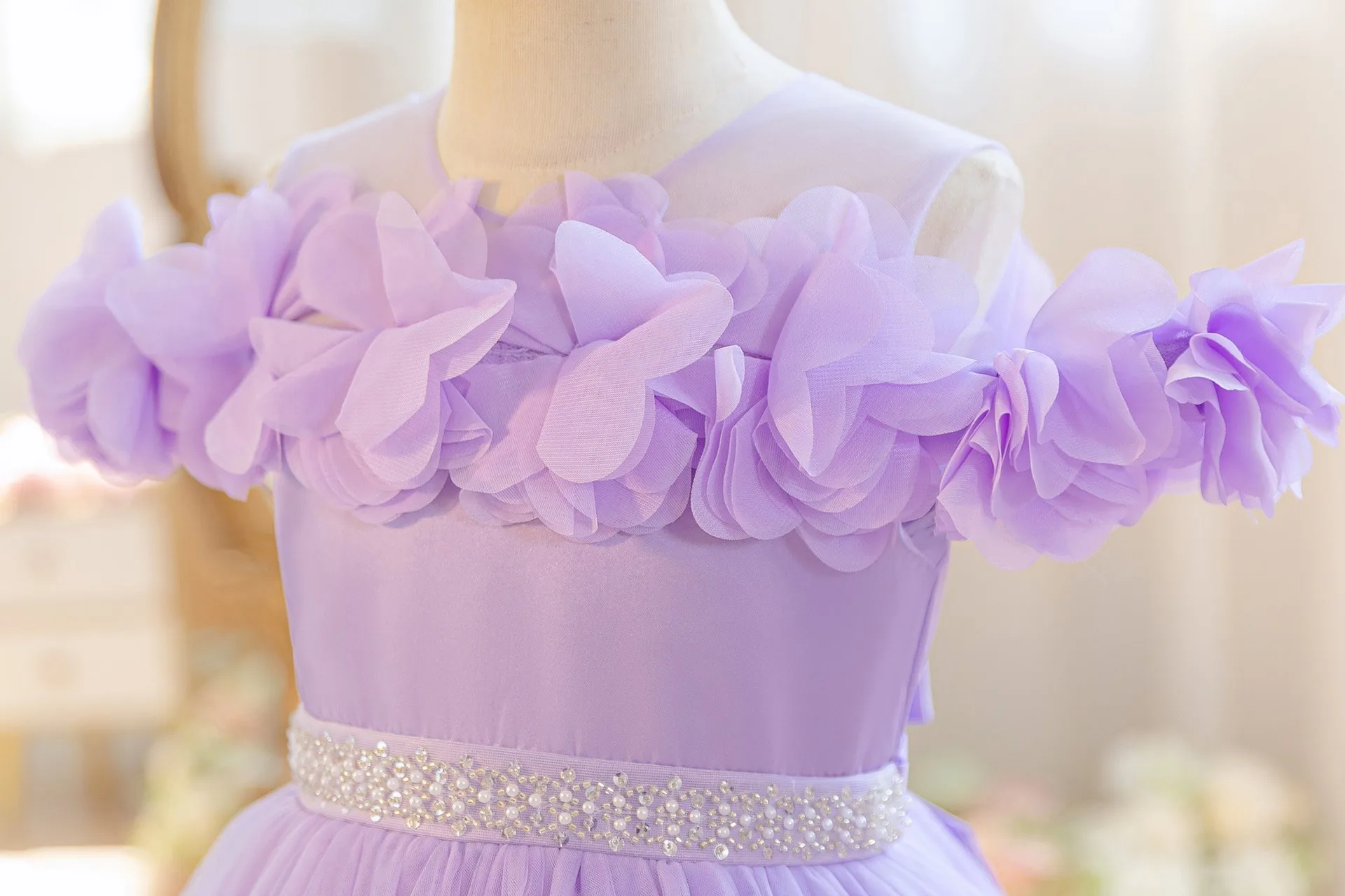 Flower Girl Evening Dresses Child Elegant Party Dress for Wedding Girls' White Clothes