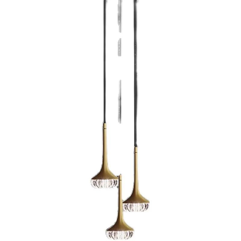 

American creative hardware living room glass chandelier post-modern bedroom bedside designer hotel model room small chandelier