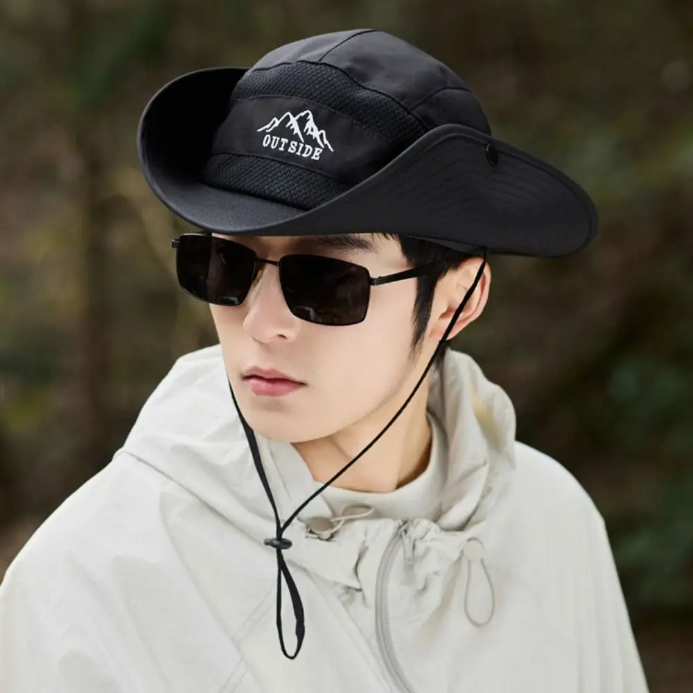 

Simple Nylon Men Fisherman's Hat Waterproof Quick-dry Folding Bucket Hat UV Protection Sunscreen Hiking Cap Fishing