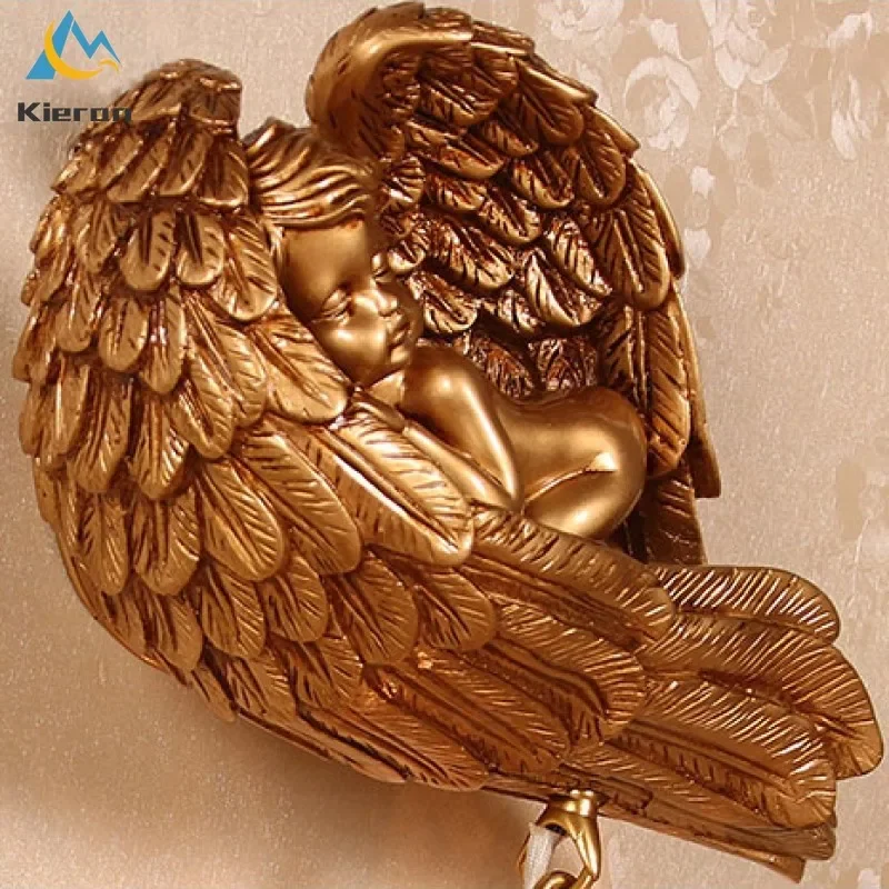 Imagem -04 - Nordic Carving Angels Led Wall Lamp Quarto Estudo Restaurante Hotel Cabeceira Crystal Wall Lights Sala de Estar Decor Cupido Wall Lamp