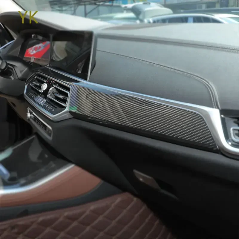 

Real Carbon Fiber Car Gear Panel Cover Interior Kit Trim Interior Car Accessoires For BMW X5 G05 X7 G07 2019-2022