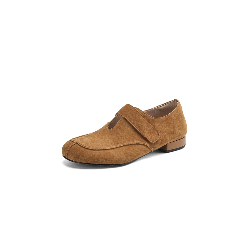 

Round Toe Straight Buckles Casual Comfortable Women's Pumps Mary Jane Single Shoes Suede Quality Spring New Loafers Low-heel