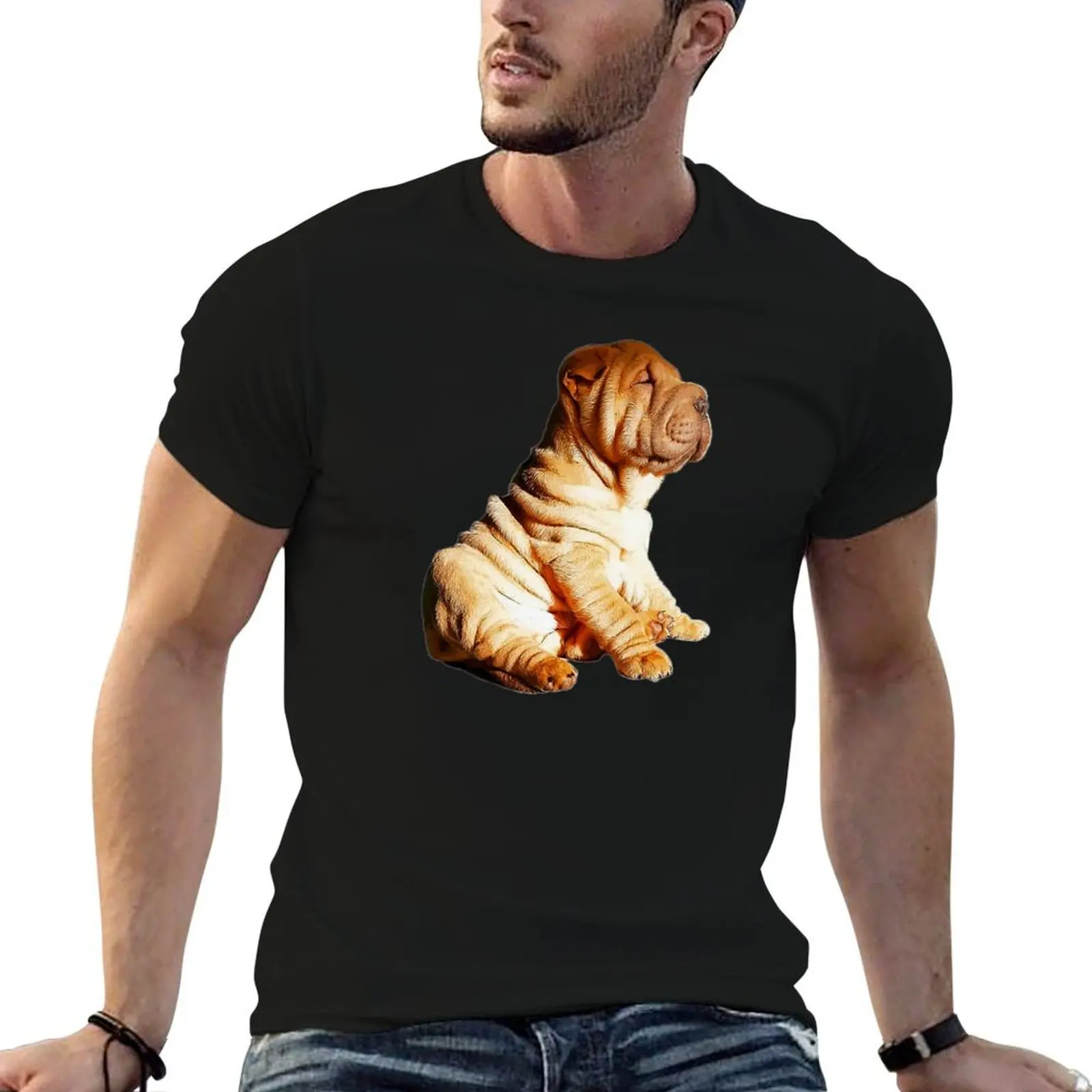 

Shar Pei Cute Puppy Dog T-Shirt t shirts for man cotton soft t shirts for man cotton T-Shirt
