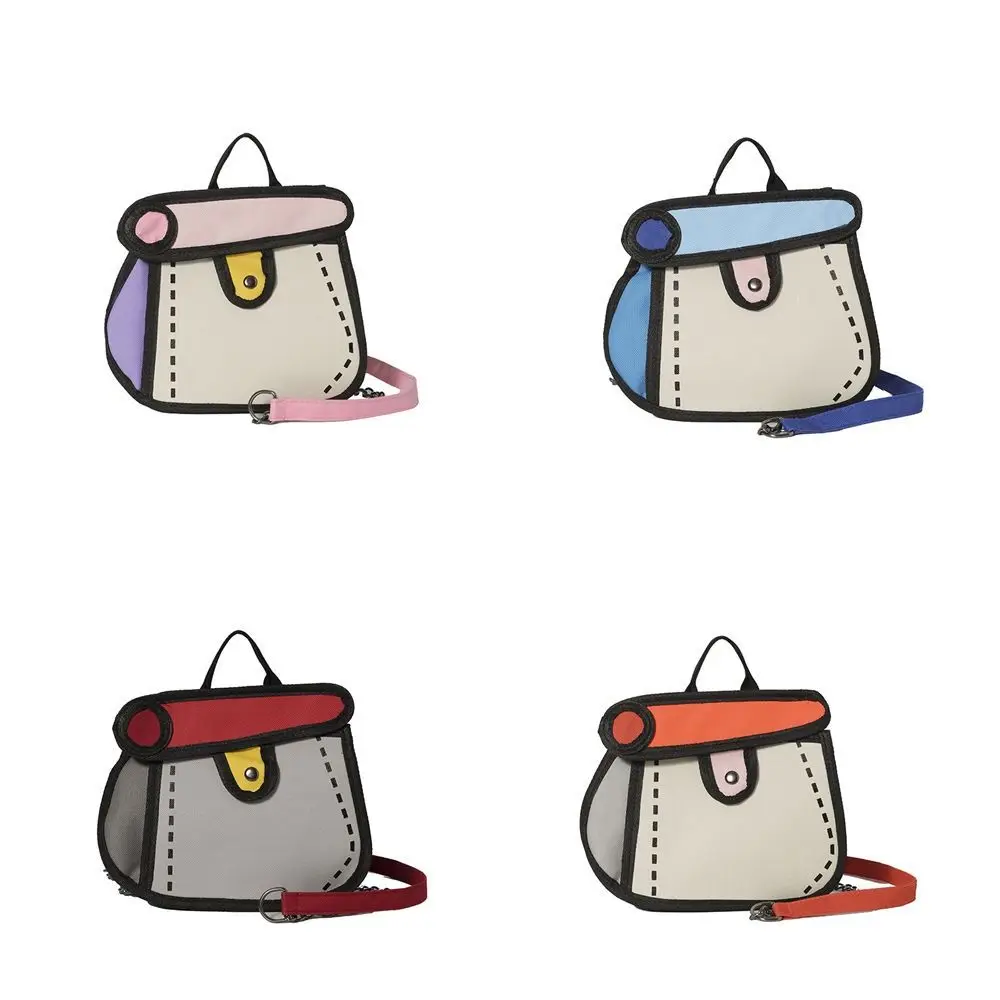 

2D Cartoon Anime Comic Crossbody Bag Simple Chain Shoulder Bag All-match Line Painting Messenger Bag