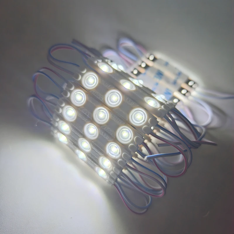 200 Buah Modul LED DC12V Putih Dingin 10000K 1.5W Lampu Strip Modul untuk Tanda Iklan Huruf dengan Perekat di Bagian Belakang
