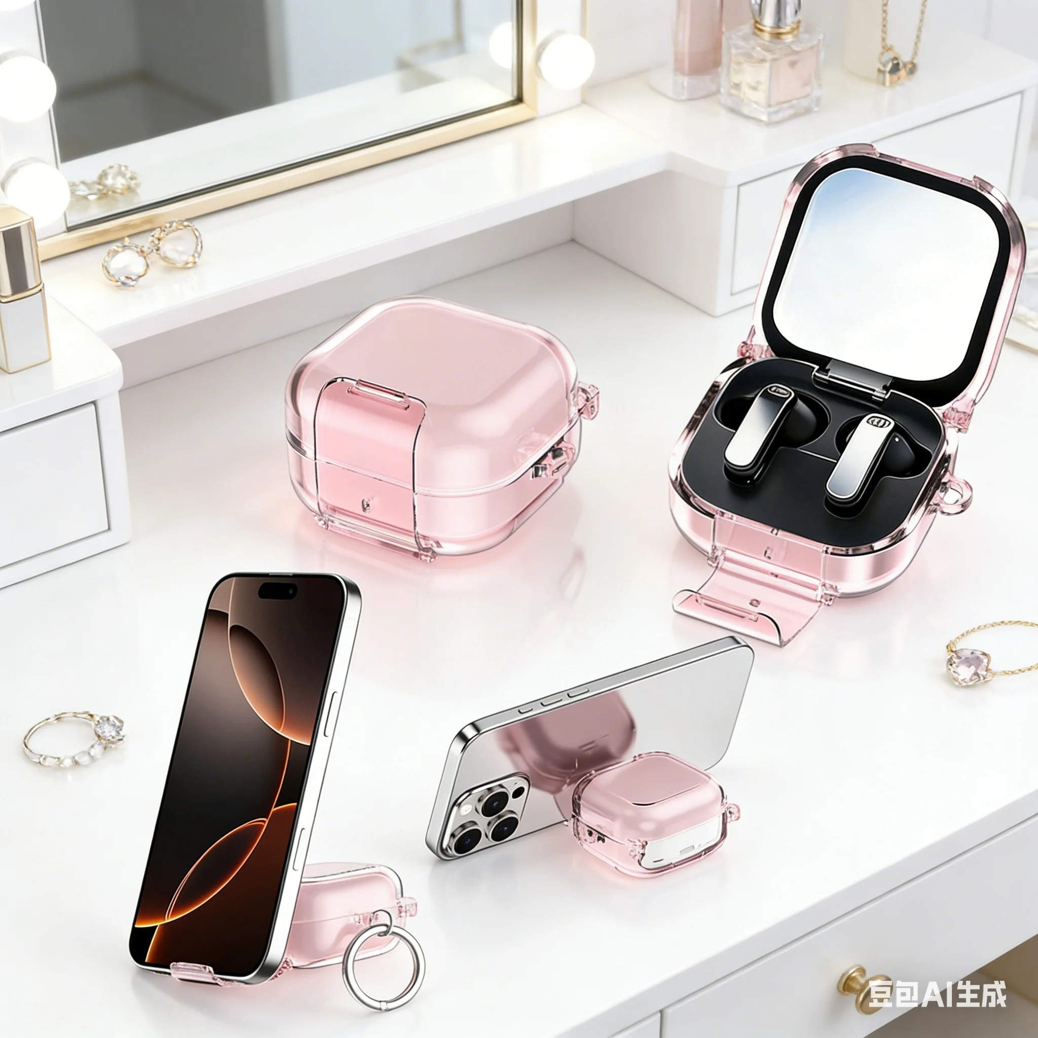 For Samsung Galaxy-Buds4/4pro Earphone Protective Cover With Secure Lock & Phone Stand  Earbuds Case Headphone Accessories