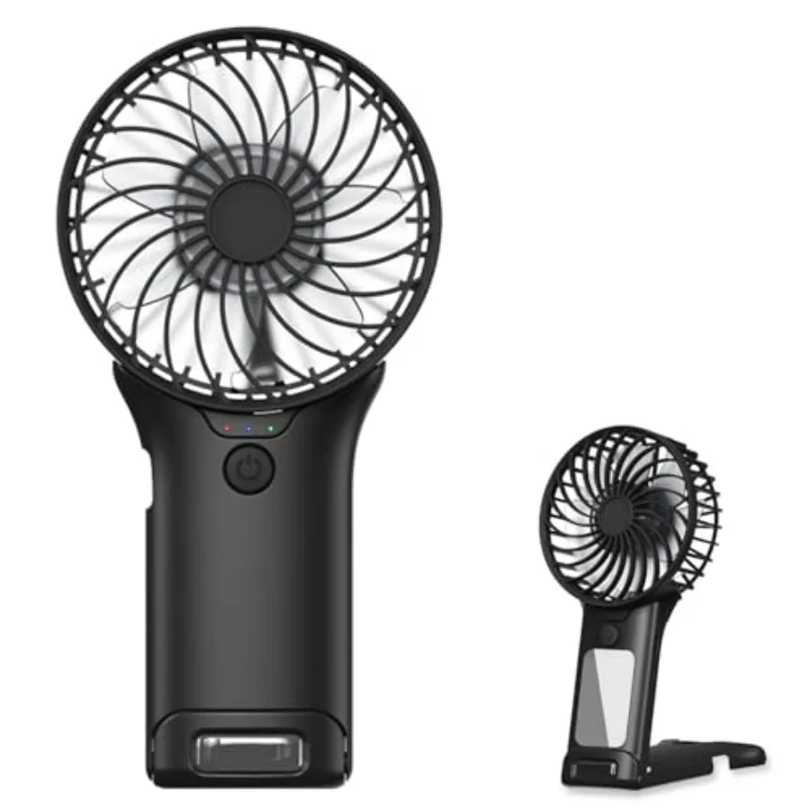 

Portable Mini Fan with Mirror, USB Rechargeable, Pocket 4-Speed Cooling, Up to 15 Hours, Compact Handheld Fan for Travel/Summer