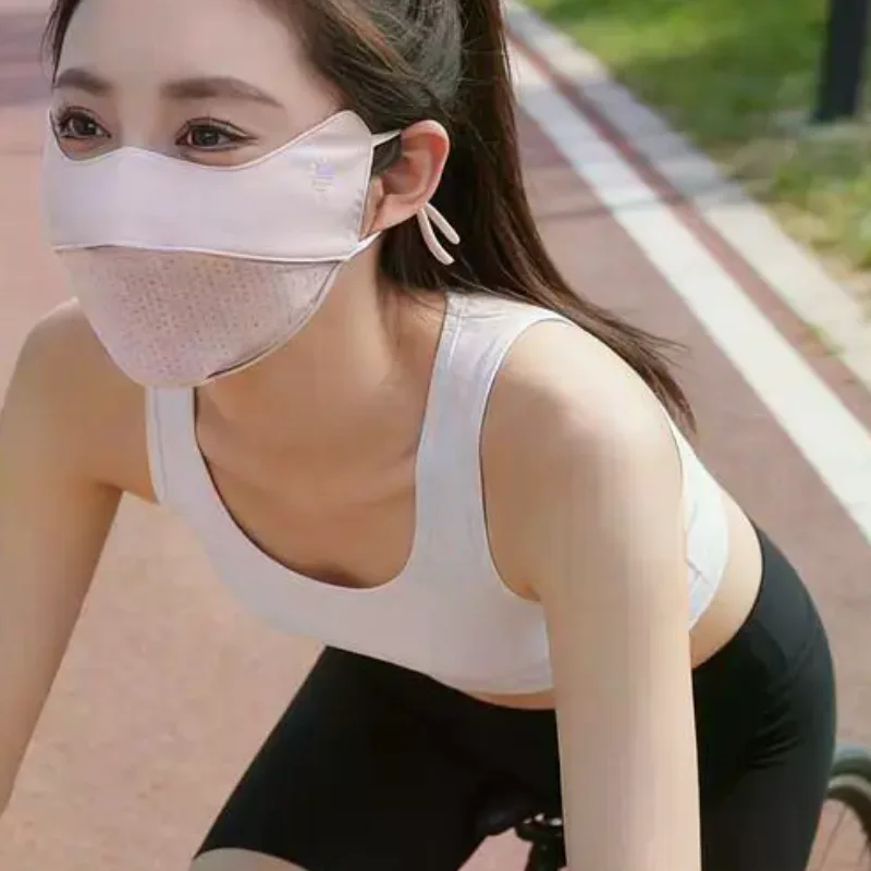 

Breathable Ice Silk Mask Washable Anti-UV Sunscreen Mask Dustproof Mesh Riding Face Mask Outdoor Sports
