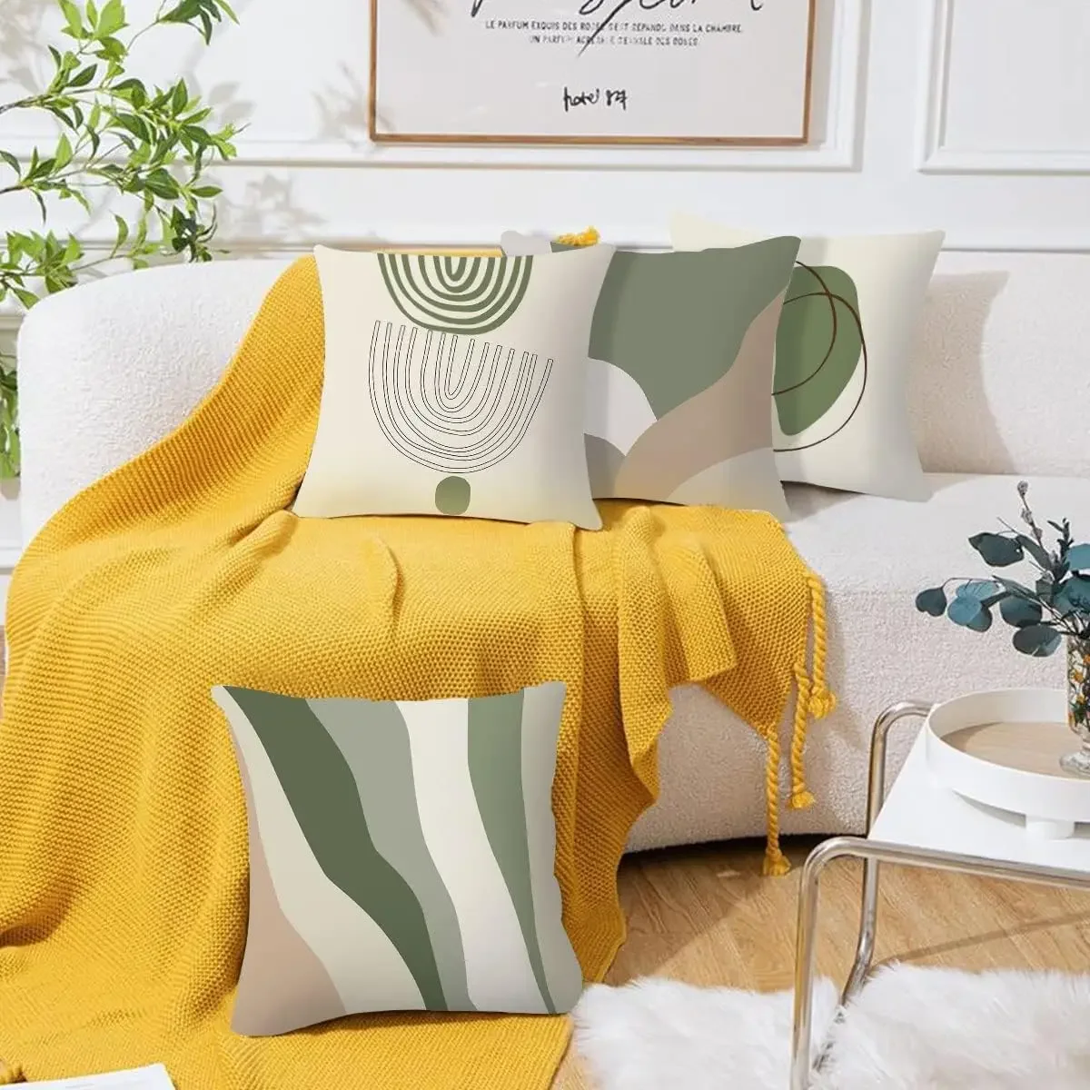 4 Piece  Linen cushion cover 45x 45, pillow cover sofa decoration, for sofa, living room, home decoration