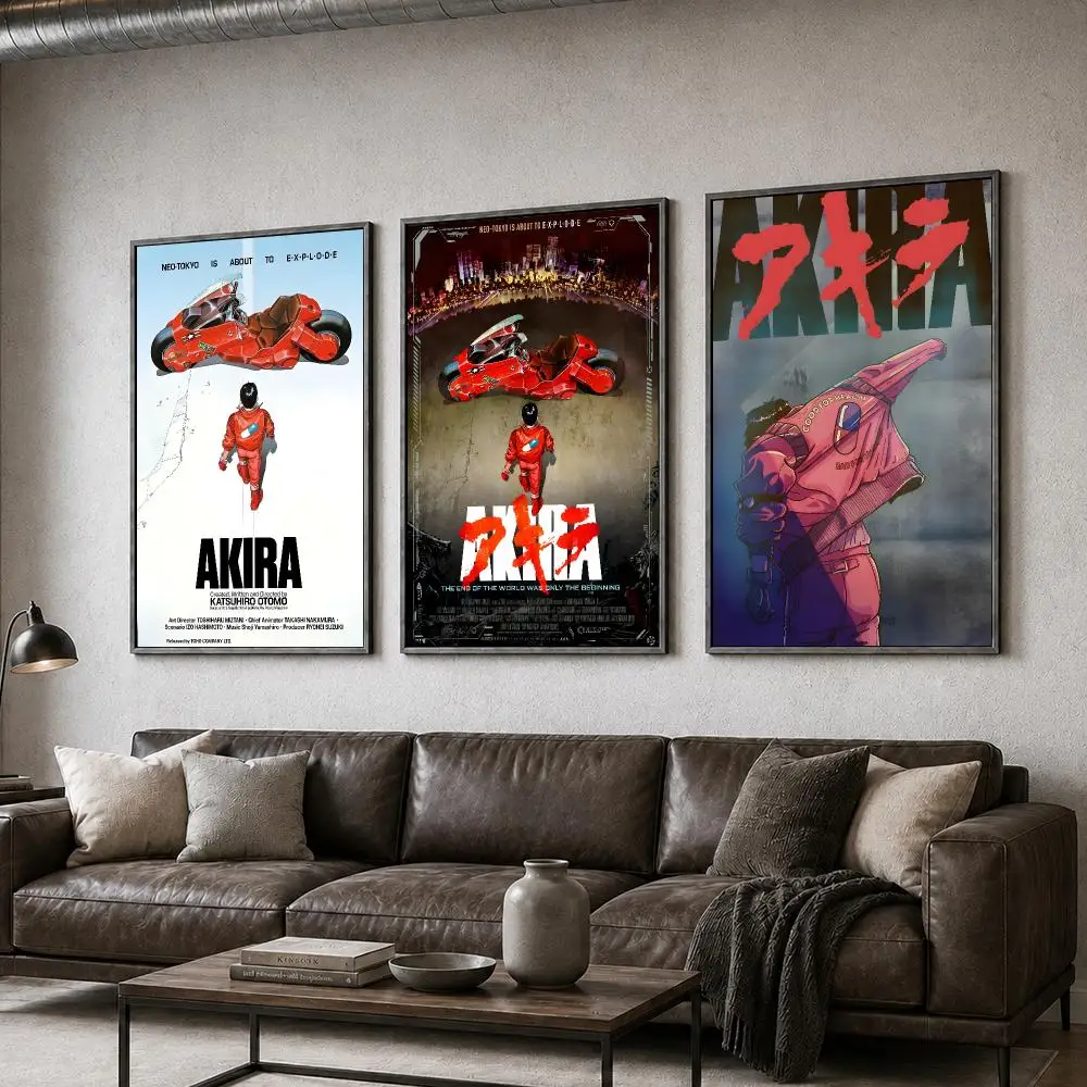 Anime Akira Cyberpunk Sci-Fi Poster  PP Self Adhesive Home Garage Dorm Bar Wall Decor Aesthetic Retro Gift