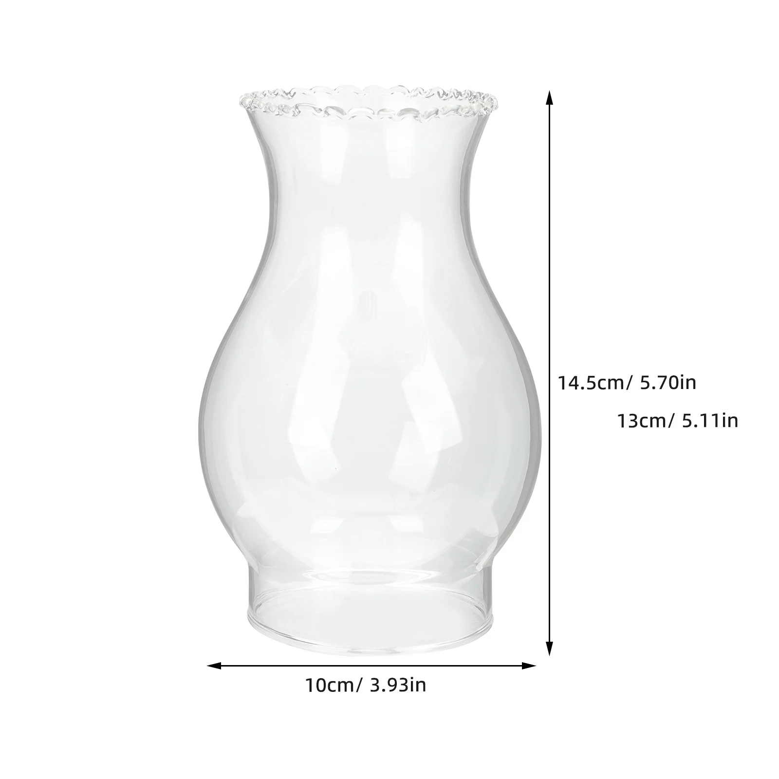 مصباح زيتي مدخنة غطاء زجاجي شفاف عتيق سهل التركيب مصباح خارجي بديل عاكس الضوء الزجاجي