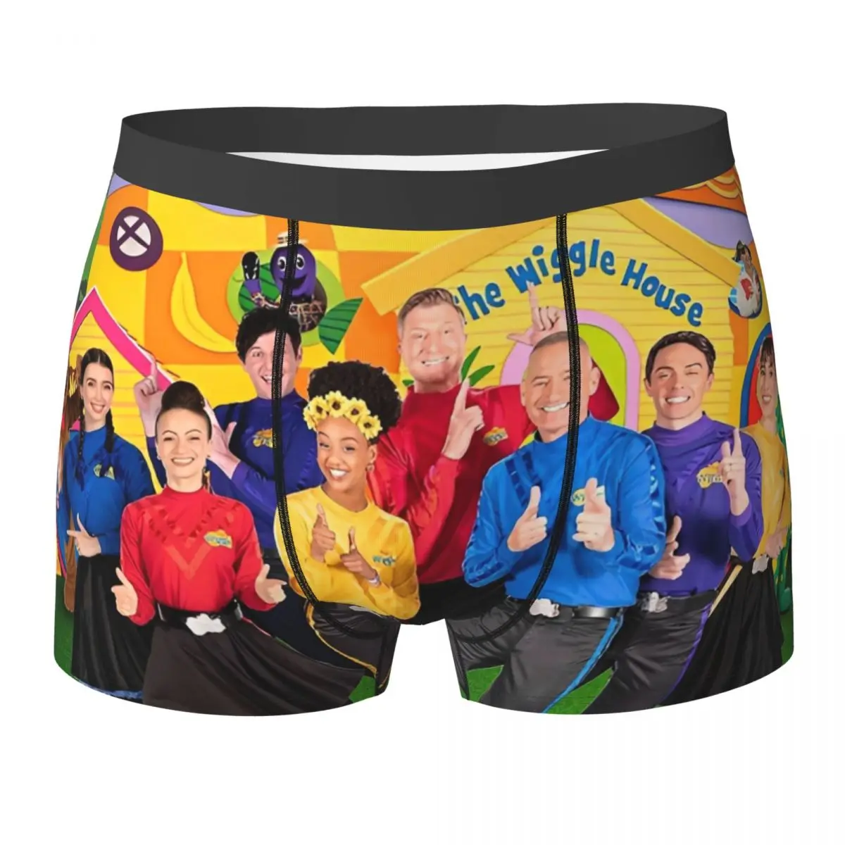 

Нижнее белье Wiggles, австралийская детская музыкальная группа, мужские шорты, трусы, мягкий багажник, трусики с горячим принтом, большие размеры