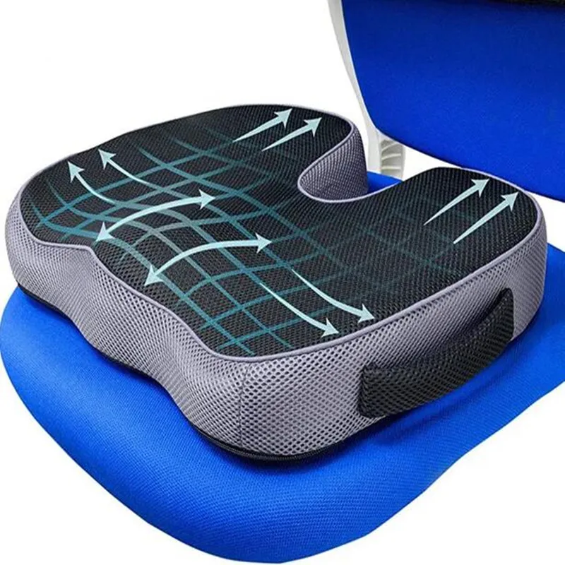 Non-Slip Memory Foam Seat Cushion For Back Pain Coccyx Orthopedic Car Office Chair Wheelchair Support Tailbone Sciatica Relief