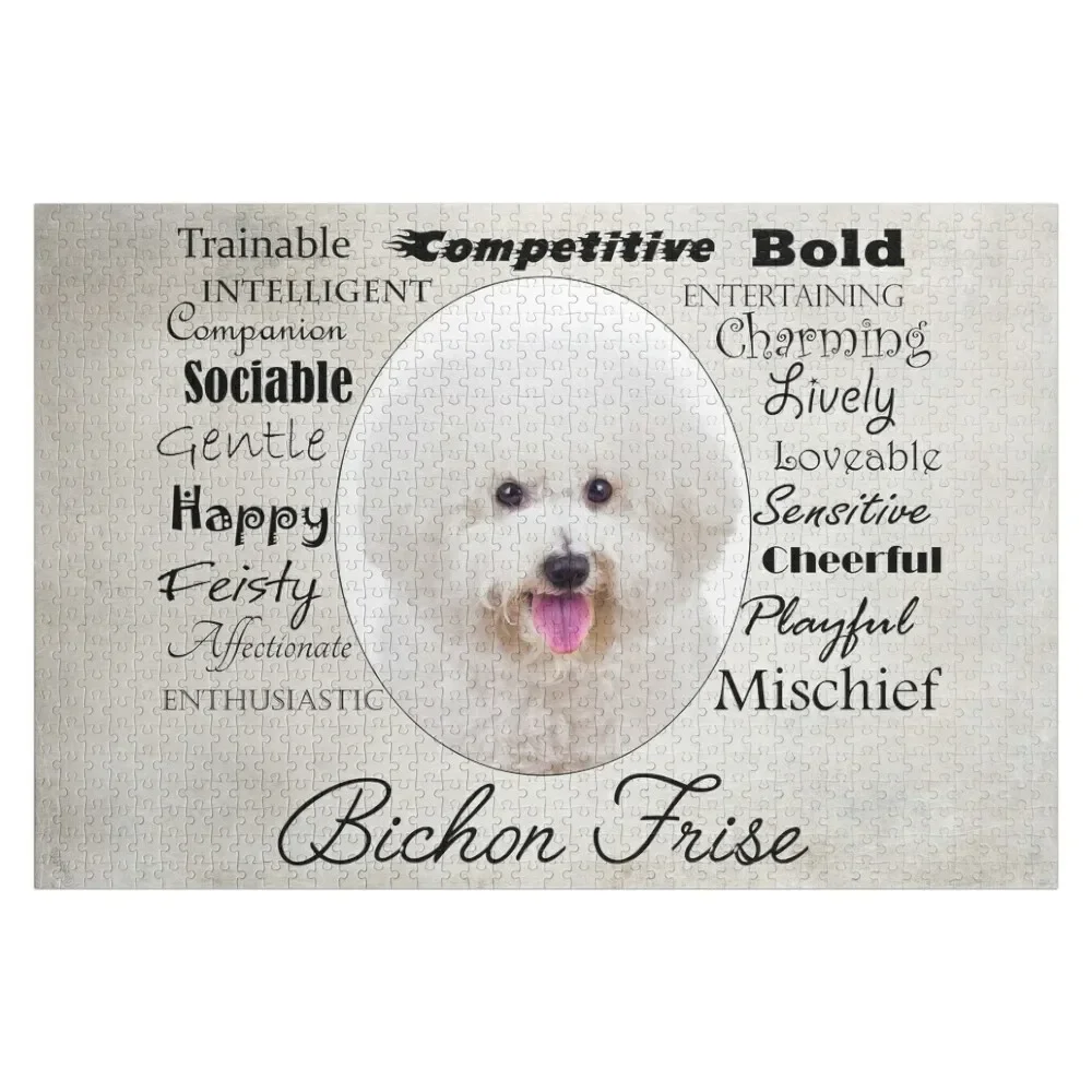 Bichon Frise Traits Jigsaw Puzzle Personalised Name Game Children Personalized Baby Object Custom Photo Puzzle