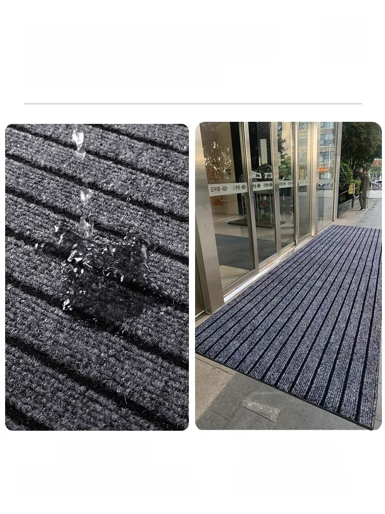 Commercial Entrance Mat Anti-Slip Waterproof Cuttable Hotel Shop Company Door Mat Rug Rectangular Simple Style Machine Washable