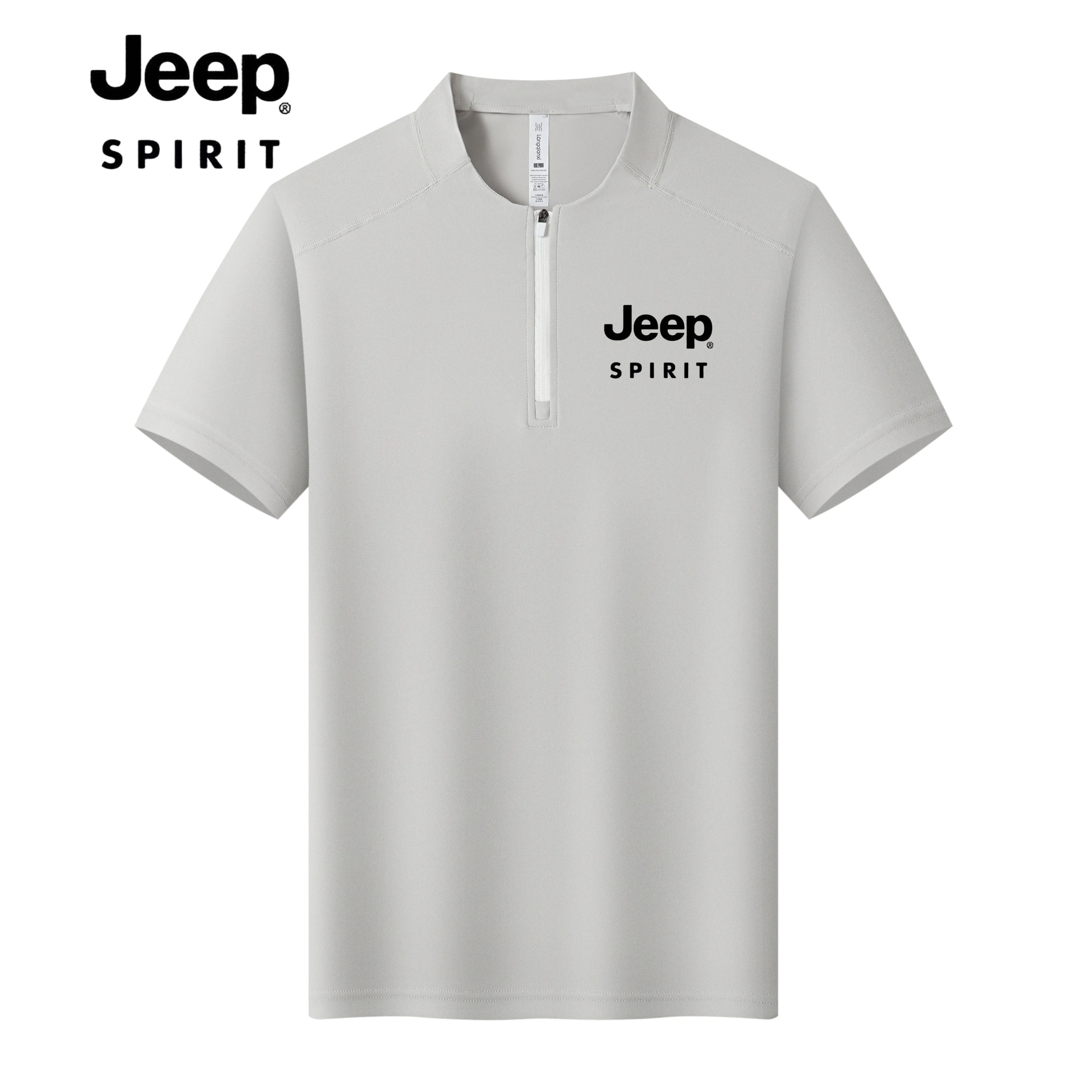 Jeep Summer Outdoor Unisex Zip Polo Shirt Short Sleeve T-Shirt, Quick-Dry, Breathable, Casual Loose Fit Golf Sports Pullover — купить у AliExpress WW