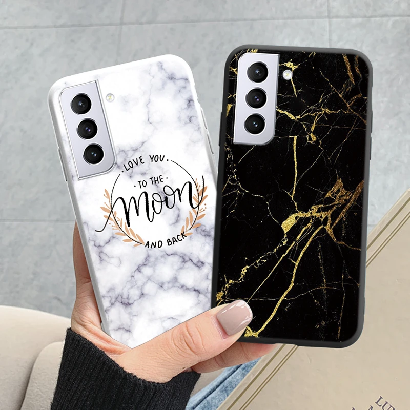 Case For Samsung Galaxy S21 5G Bags S 21 Plus FE Cover Protective Silicone Funda Marble Stone Texture Coque For Samsung S21 Capa