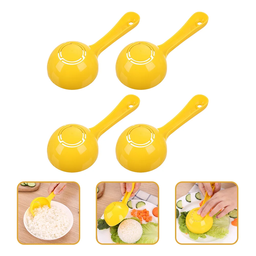 

4 Pcs Half Round Rice Spoon Household Kitchen Gadget Sushi with Hanging Hole Scoop